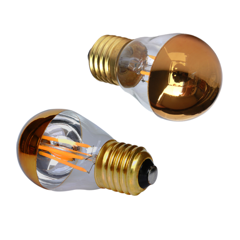 Bombilla Led Filament Lichten E27 4W 110V 220V Dimmer G45 Bubble Bal Bol Edison Sgolden Top Spiegel schaduwloze Lamp Warm Wit