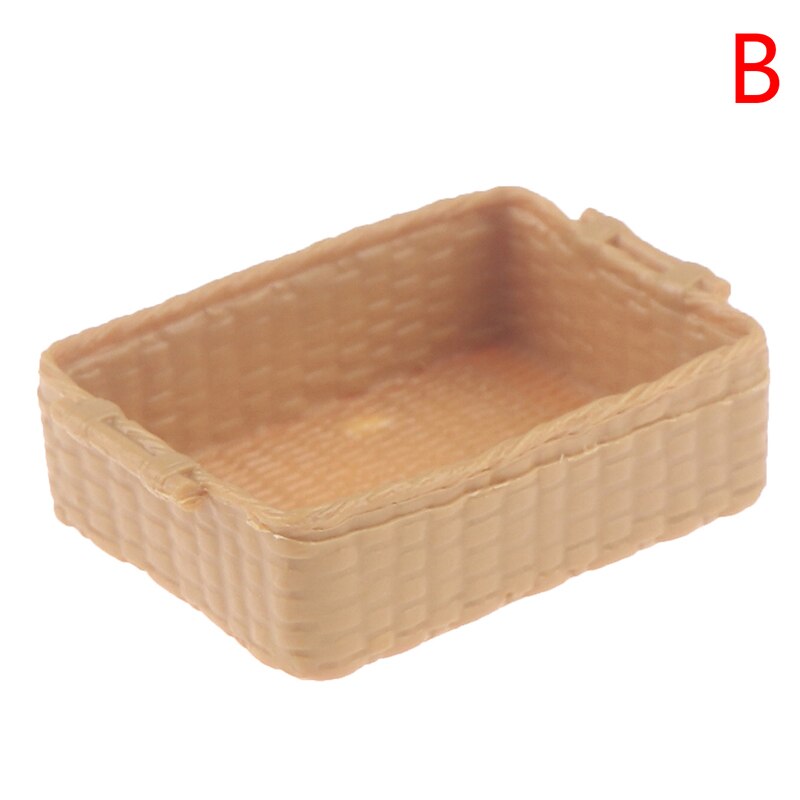 1 Pc 1/12 Scale Mini Dollhouse Miniature Resin Food Storage Basket Model Accessories Toys: B