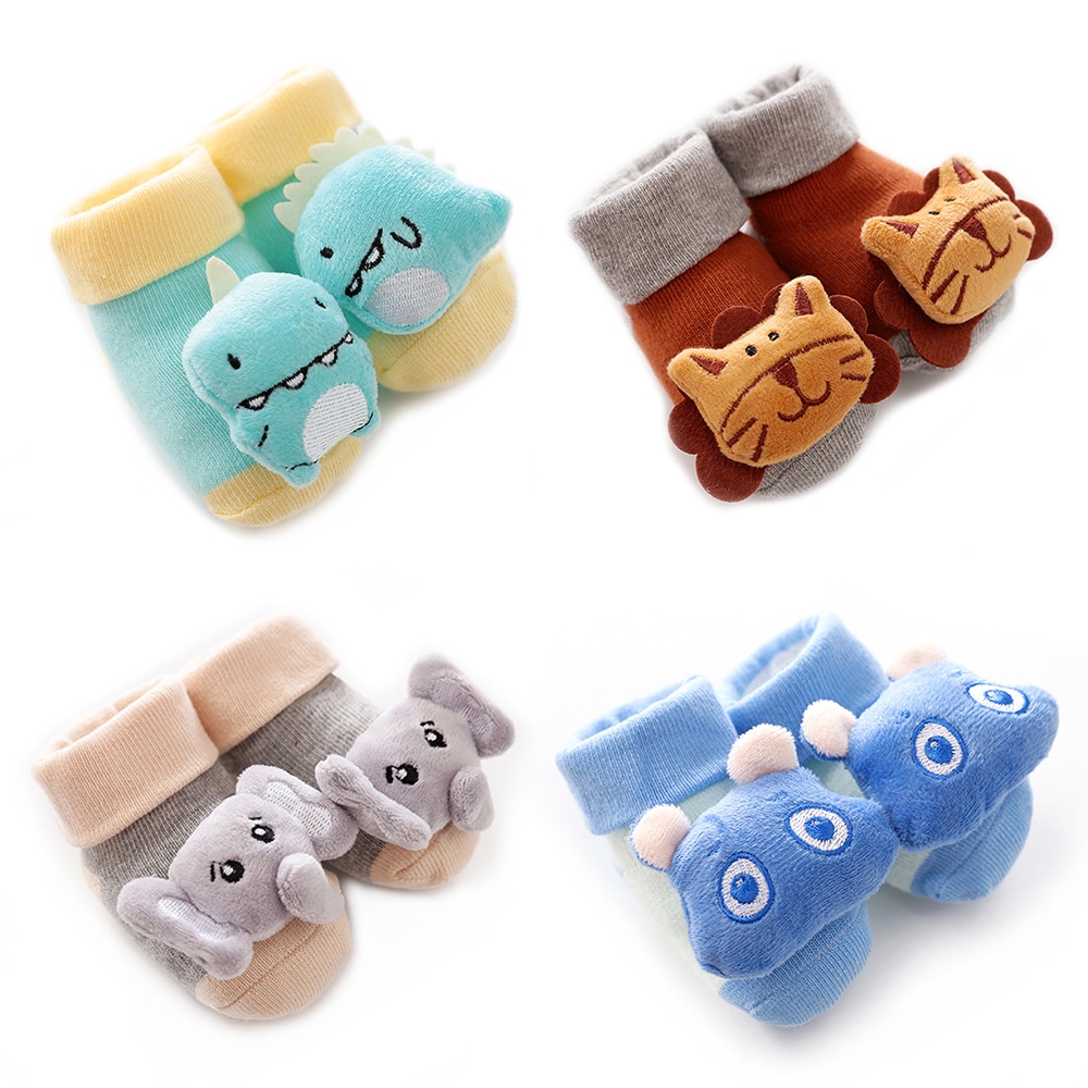 1 Paar Herfst Winter Baby Sokken Vloer Antislip Katoen Cartoon Pop Sokken Met Bells Baby Meisjes Jongens Zachte leuke Laarzen