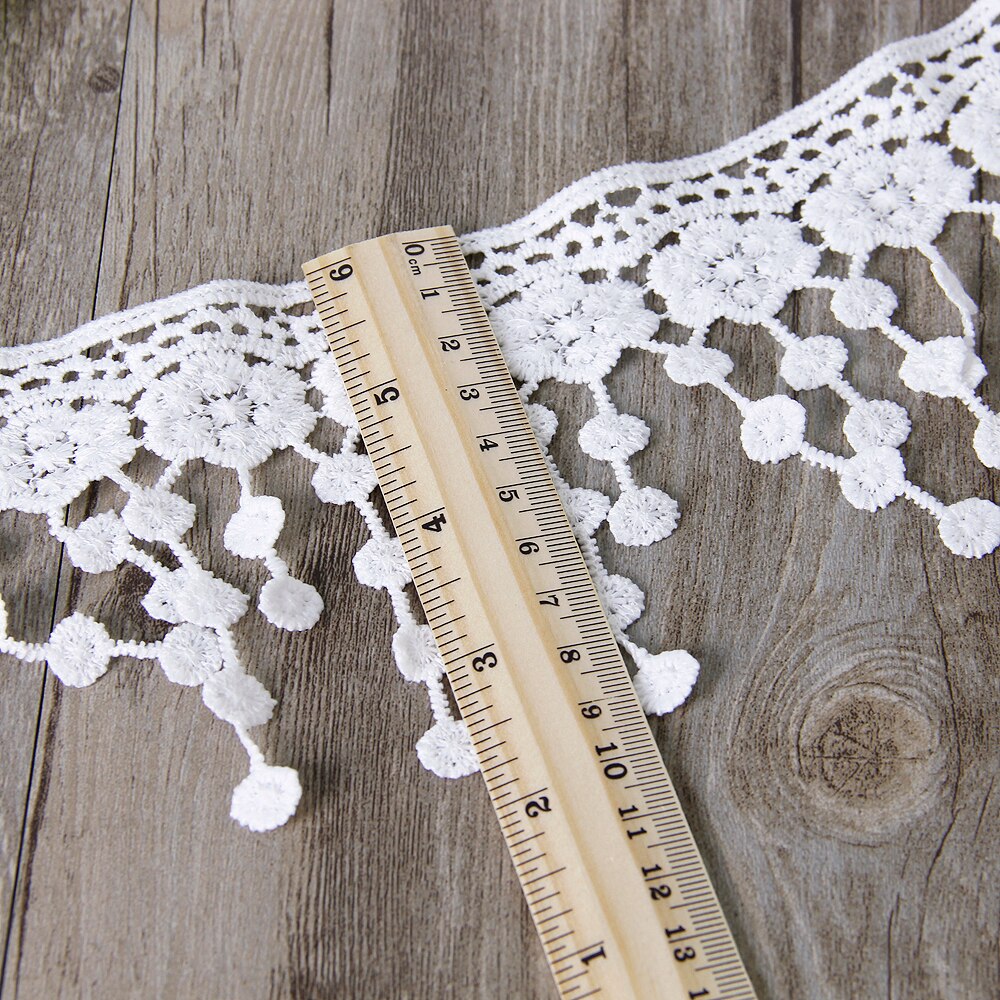 1 Yard Fiber Flower Lace Trim Pearl Embroidery Sewing Fabric Ribbon DIY Garment Accessories for Wrapping,1Yc2452: 1055753001