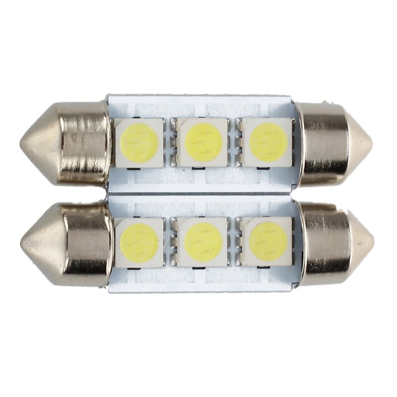 2x C5W 3 Led Smd 5050 36Mm Xenon Witte Lamp Plaat Shuttle Slingers E Plafond Lamp Auto Licht