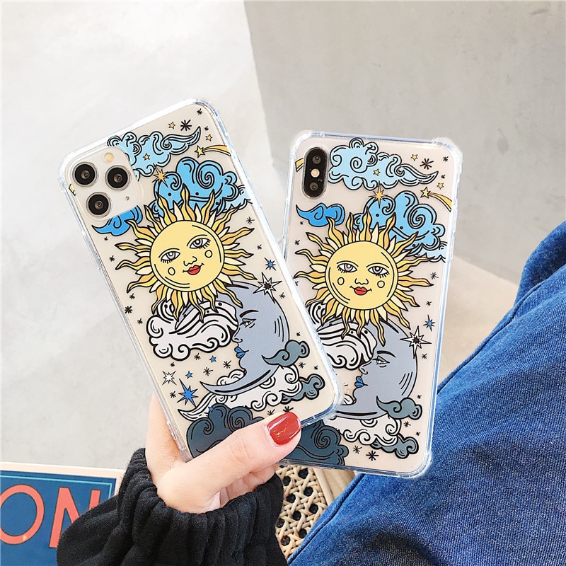 Sun Face Phone Case For Xiaomi Note 10 9 9t 9 lite A3 For Redmi Note 8 Pro 8t 9s Note Cover Funny Transparent Soft Capa