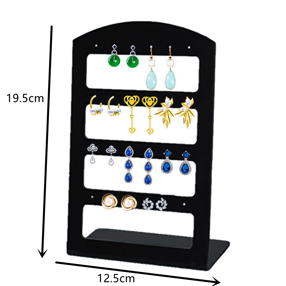 Mode 24/48/126 Gaten Sieraden Earring Organizer Stand Black Clear Plastic Ear Stud Houder Showcase Armband Display Rack: 24 Hole Black