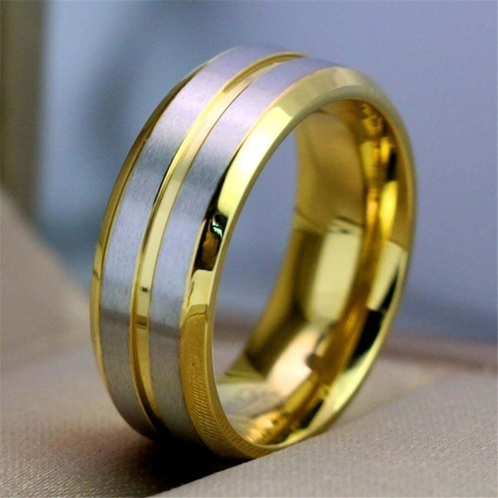 Chuhan Gold Carbide Wolfraam Stalen Heren Ringen Voor Party Bruiloft Sieraden Accessoires