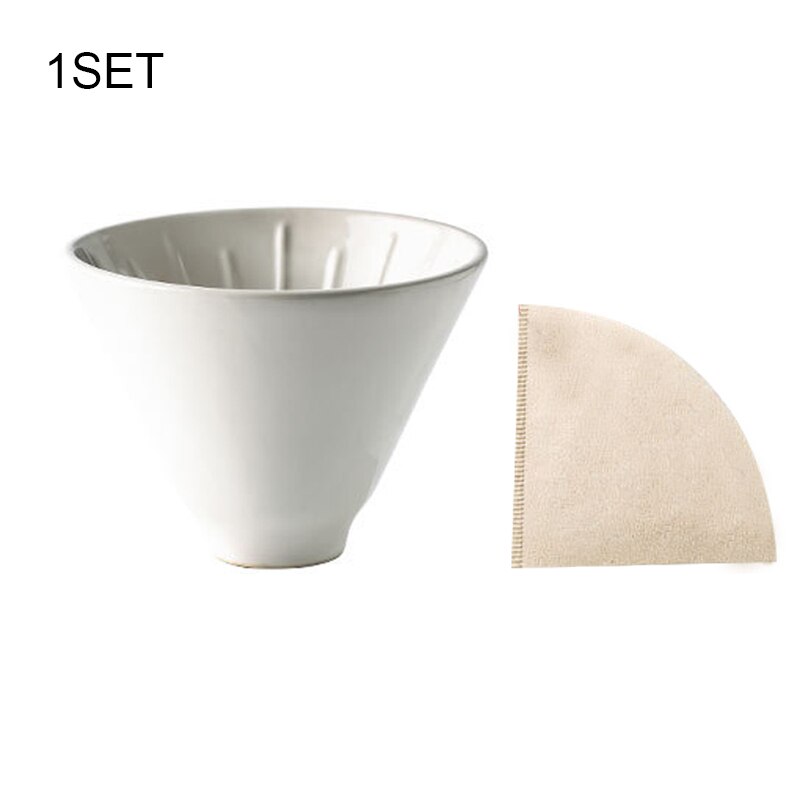 Hand-Made Coffee Kettle Filter Apparatus Set 700ml Coffee Filter Cup Filter Holder Sharing Pot Over Coffee Maker^^: White A