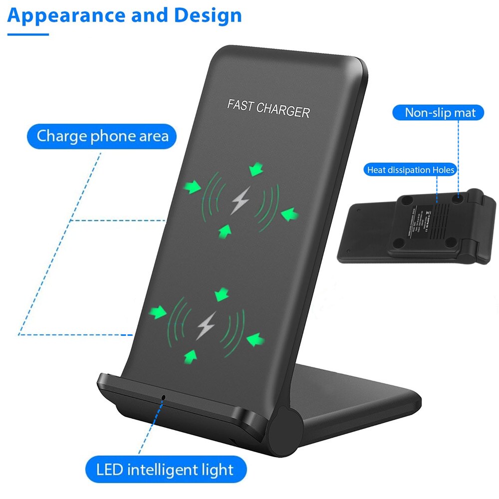 30W Schnell Qi kabellos Ladegerät Faltbare Stand Pad Für iPhone 13 12 11 Profi XS Max XR X 8 samsung S21 S20 S10 Schnelle Ladung Halfter