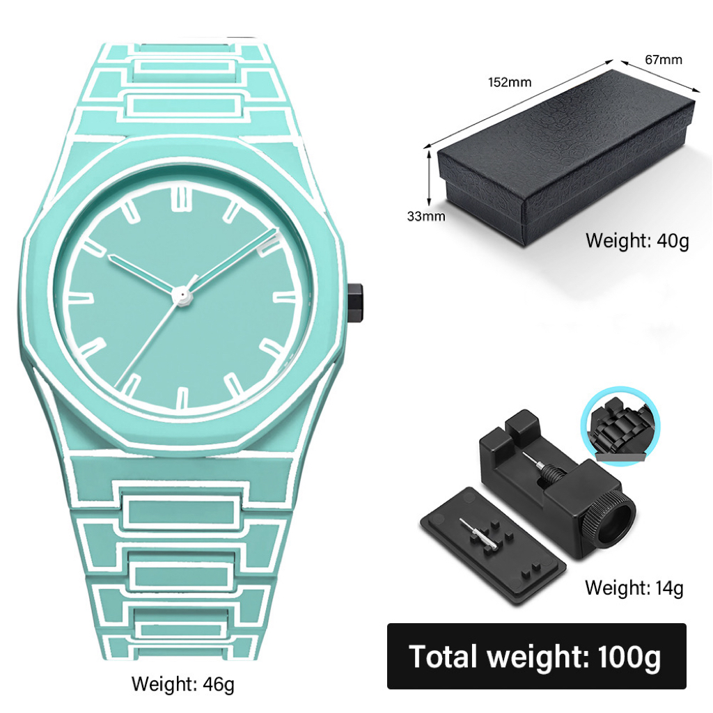 Relojes de plástico ligeros para hombres y mujeres, relojes clásicos de cuarzo resistentes al agua para hombres, nueva minimalista: Azul cielo