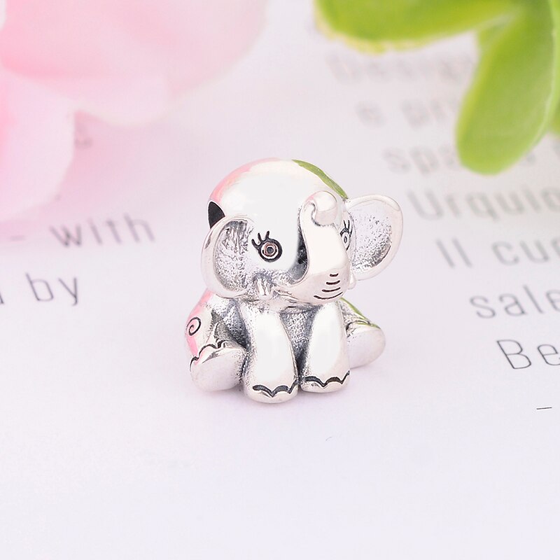 Winter Collection 925 Sterling Silver Animal Elephant Beads DIY Charms Fits Original Charm Bracelets Jewelry Making