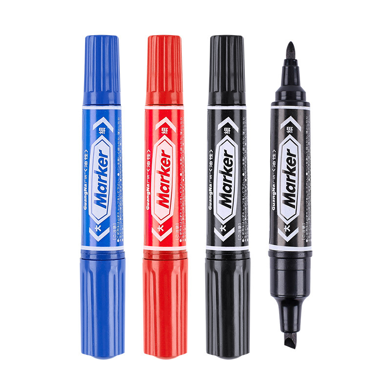 3 stücke/5 stücke Wasserdicht dauerhaft Marker Stifte Schwarz Blau verrotten Zwei Schreibfedern Öl Tinte Kein Verblassen Unterschrift Stift für Papier Metall Glas Kennzeichnung