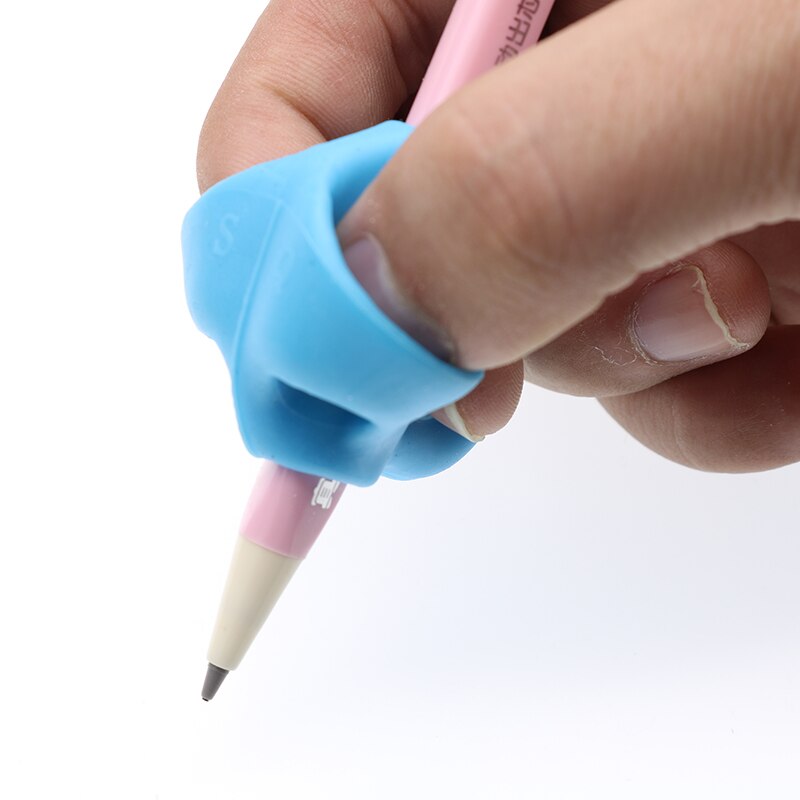 3 Sets Of Writing Kindergarten Children Beginners Corrective Grip Silicone Pen Writing Help Fixture Correct Finger Position