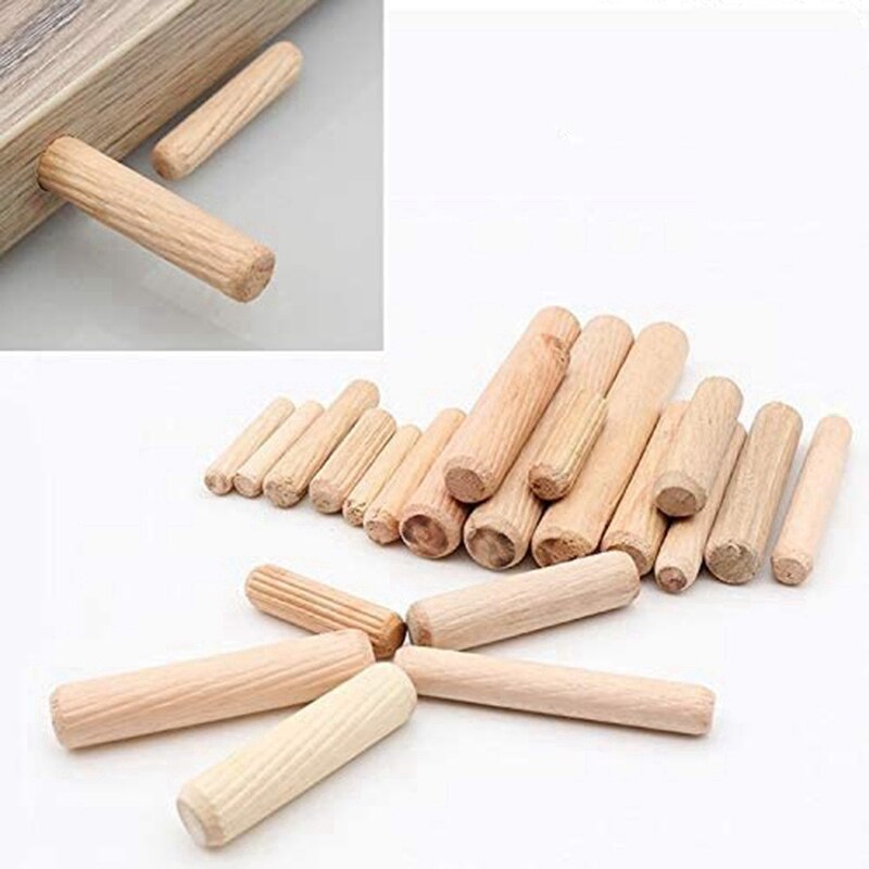 100 stuks ronde naalden van eucalyptushout voor meubelbevestiging, 12.7 x 50mm houten staaf voor meubelinstallatie
