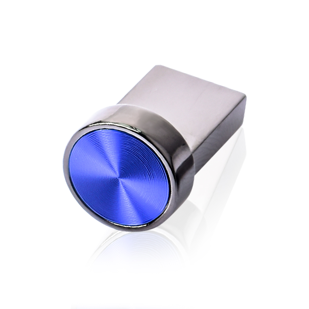 Mini pulsante in metallo chiavette USB 128GB Memory stick blu 64GB Fashion Water Proof Pen drive 32GB disco di archiviazione Mobile 16GB: Blu / 16GB