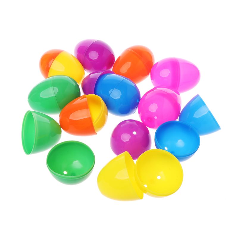 12PCS 2.5in Plastic Easter Eggs Eggshell Candy Box Box Party Bags Gadget Craft Toys