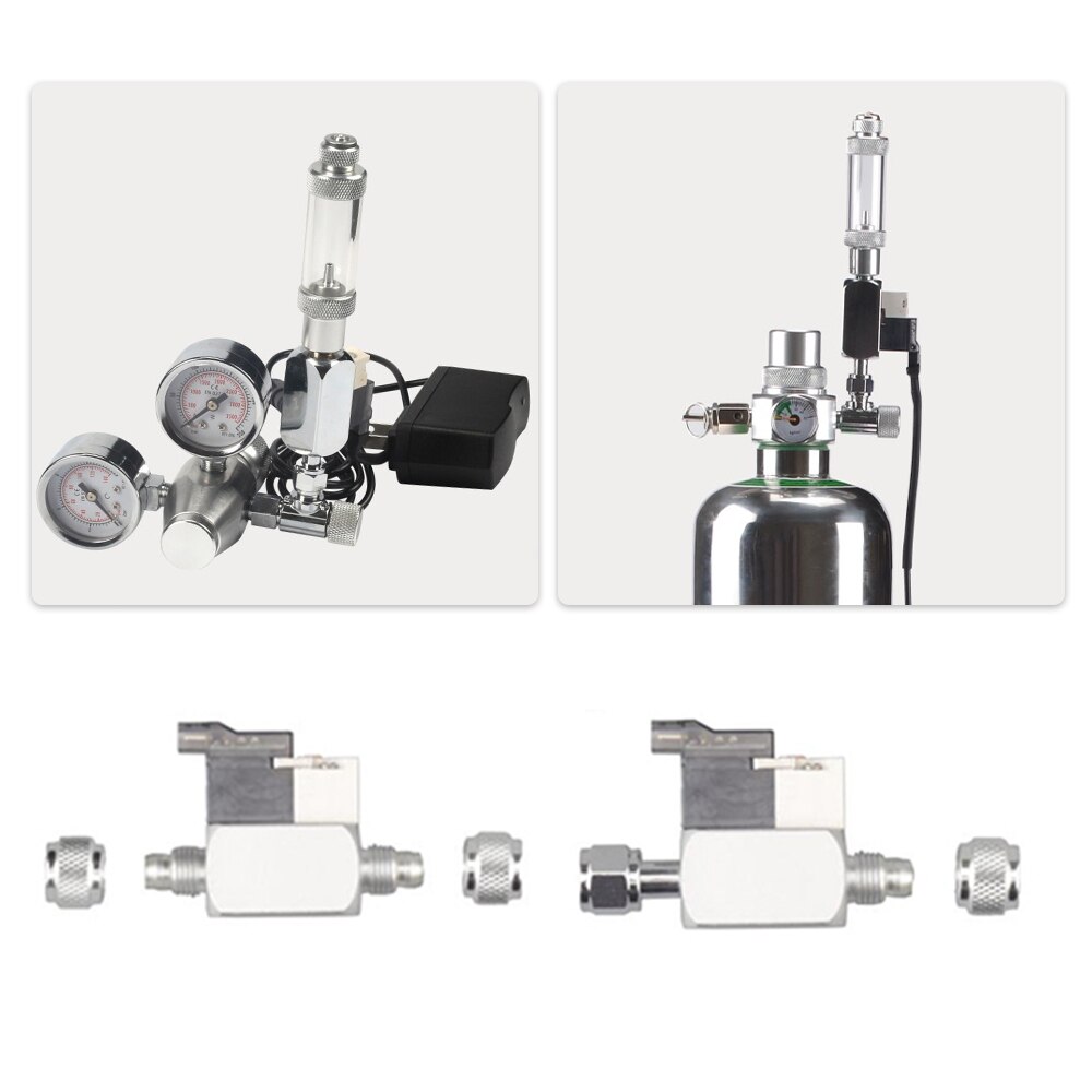 Akvarie  co2 regulator magnetisk magnetisk kontraventil akvarium dobbelthoved akvarium værktøj  co2 system regulator kontrol