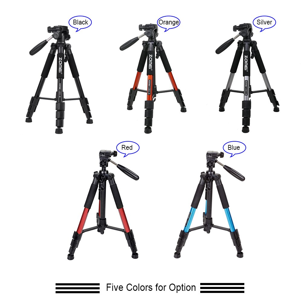 ZOMEI Q111 Tripod Lightweight Portable Aluminum Alloy Camera Travel Tripod with Quick Release Plate/ Carry Bag for DSLR Camera