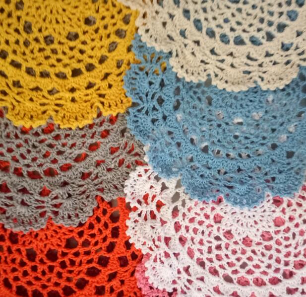 lace cotton placemat cup dining coaster mug kitchen Christmas table place mat cloth Crochet tea coffee doily felt pad