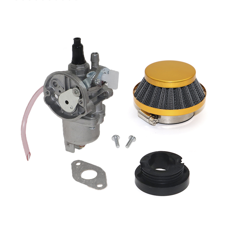 Carburetor Pocket Bike 47cc 49cc Engine Carb with Steel 44mm Air Filter For 2 stroke Mini Moto Quad ATV Dirt Bike Go Kart Buggy: Brown