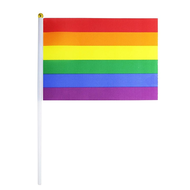 50 Pack Rainbow Small Mini Stick Flags,Decorations For Rainbow Pride Party
