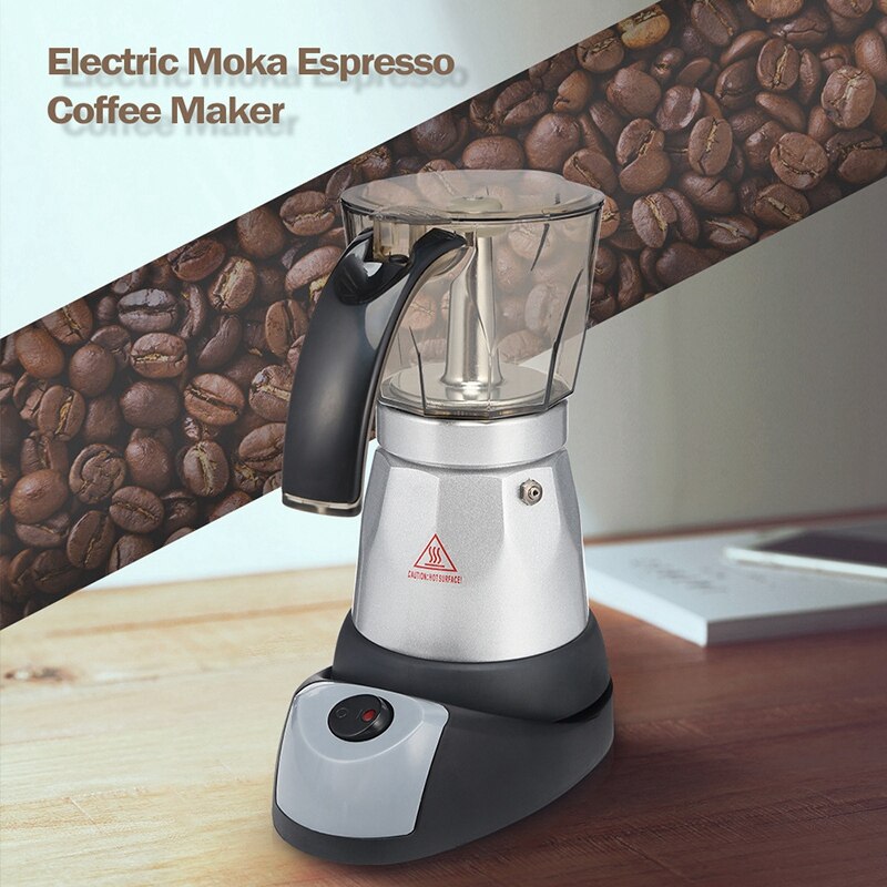 Electric Espresso Coffee Maker 300Ml Portable Electric Coffee Machine Steel Espresso Pot Home Kitchen Tool EU Plug