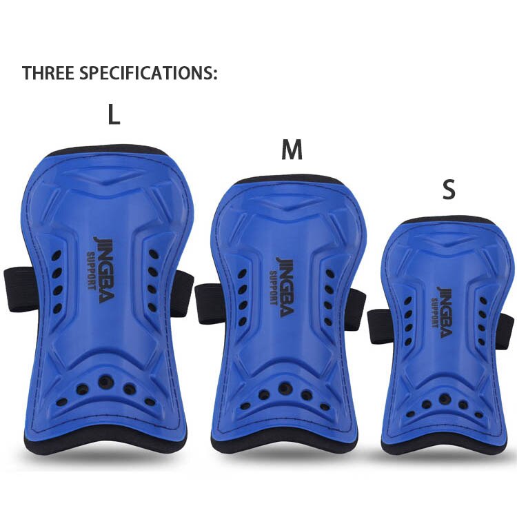 JINGBA SUPPORT Child/Adult soccer shin guards protege tibia football adultes shin protector adult football pads espinilleras de: Blue / M(7.5cmx17cm)