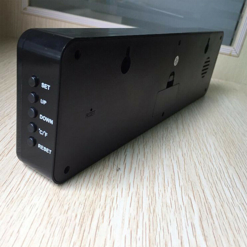 Dreamburgh Modern LED Display Alarm Clock Time Temperature Humidity Electronic Desktop Digital Table Clocks Home Decoration