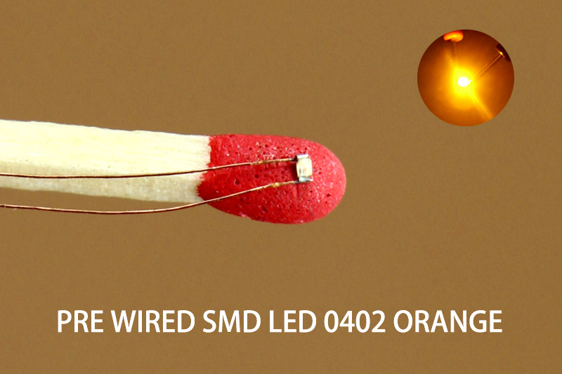 C0402 40pcs Pre-soldered micro 0.1mm Copper Wired 0402 SMD Led Light Different Colors RED ORANGE BLUE YELLOW GREEN: Orange