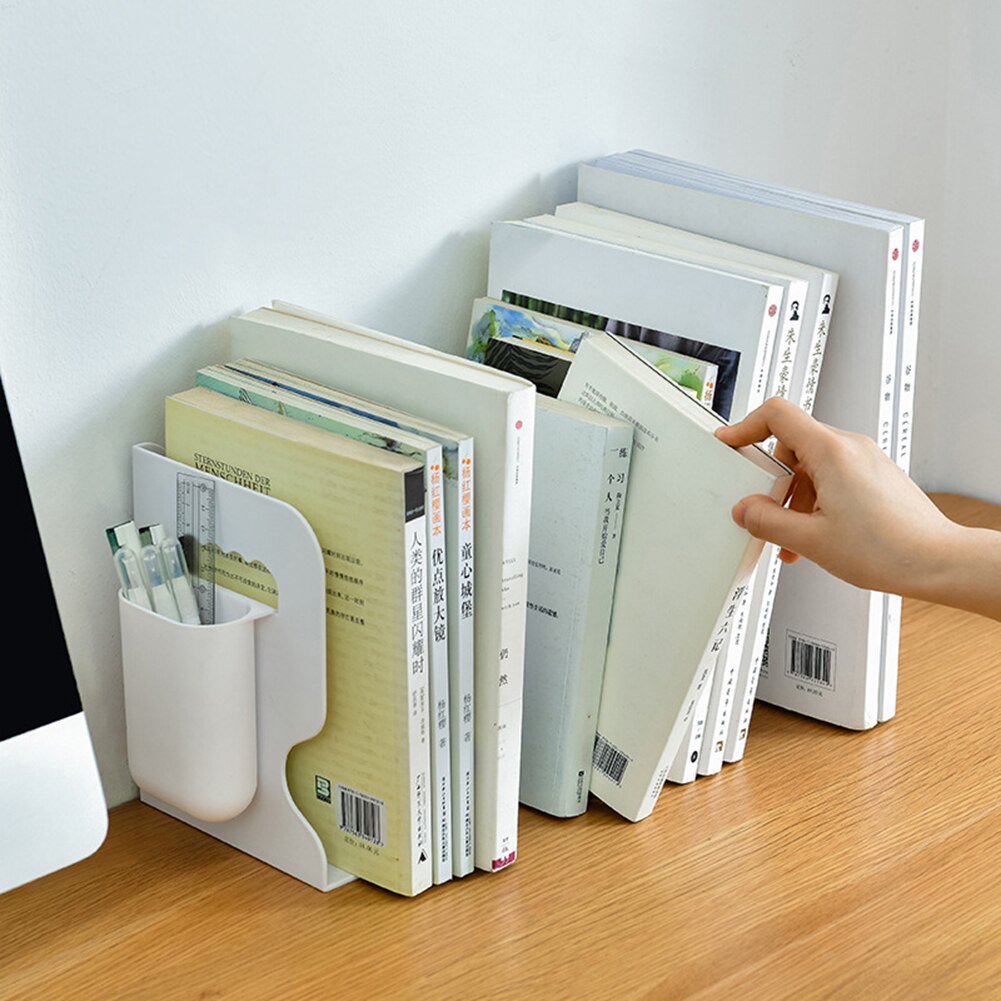ABS Retractable Bookshelf Desktop Book Holder Stationery Storage Organizer Students Desk Magazine File Holder Organizer