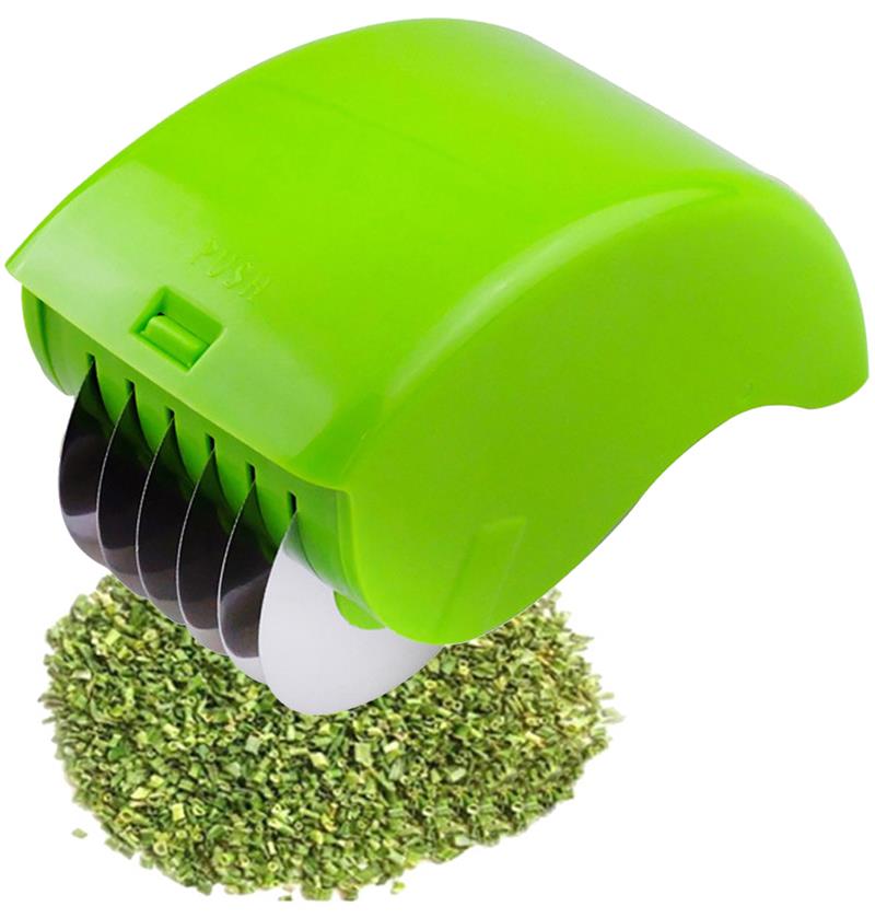 Kitchen Tools Vegetable Cutter Multifunctional Stainless Steel Herb Cutter Kitchen Shredder Kitchen Gadget: Green