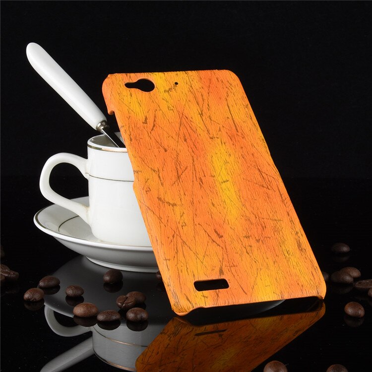 For ZTE nubia My Prague Case 5.2 inch PU Wood Leather grain mobile holster For ZTE Nubia My Prague shell phone bag cover: Orange