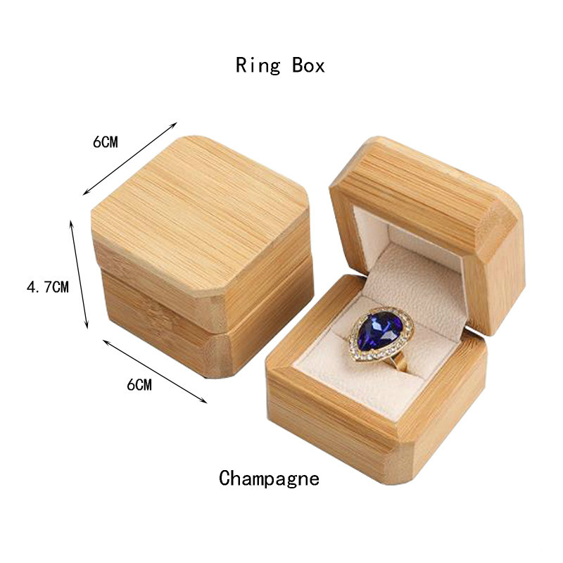 Bamboo and Wood Jewelry Packaging Box Buddhist Bead Collection Box Bamboo Wood Necklace Box Proposal Ring Box: Ring Box