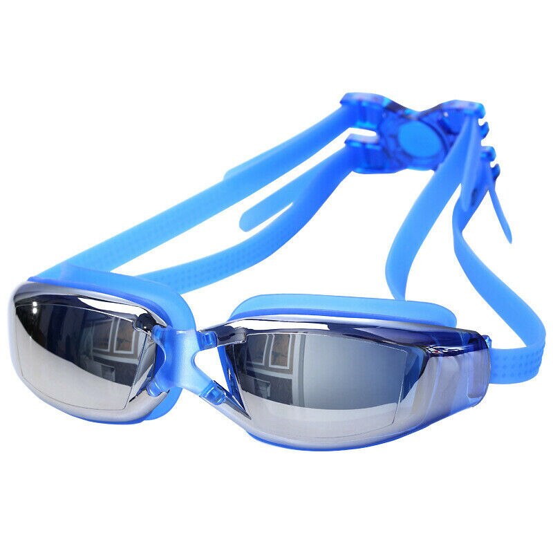 Galvaniseren Uv Anti-Fog Badpak Bril Zwemmen Duiken Verstelbare Zwembril Dames Mannen Zwemmen Goggle: Blue