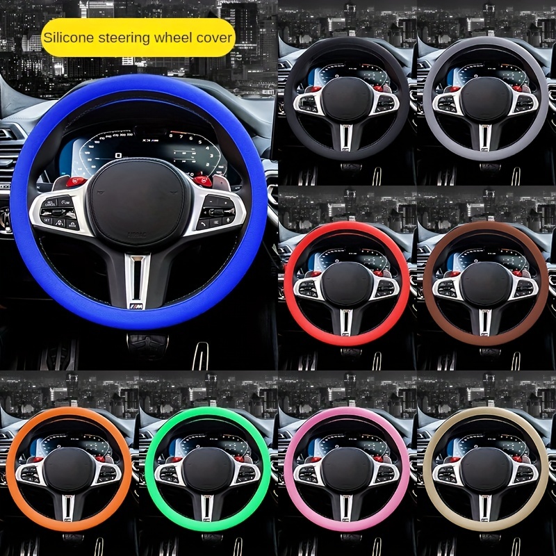 Universelt silikon rattdeksel for 32-40cm/12.6-15.7- tommers elastisk sklisikkert beskyttelsesetui til biltilbehør amagi