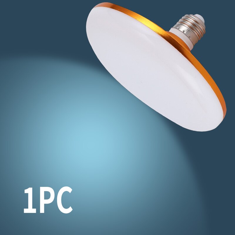 Bombilla LED de ahorro de energía para el hogar, Base E27 de CA 220v, iluminación interior de 15W, platillo volador, lámpara de techo de 6500k, luz de garaje: Negro