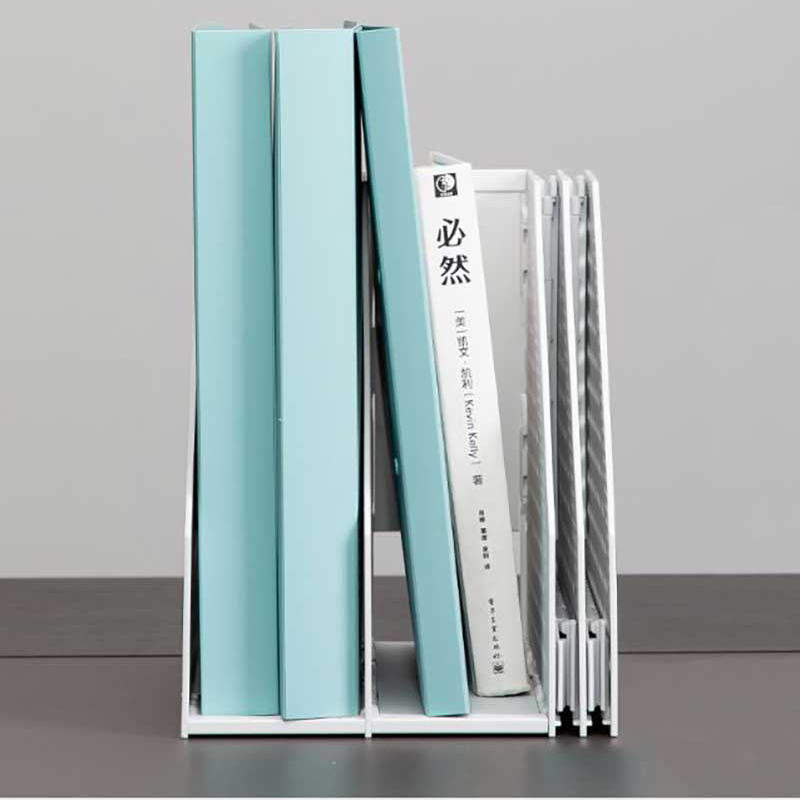 4 Grid Plastic Gray Folder storage box vertical Book Organiser bookshelf office supplies Books File Basket Desktop Stand Rack