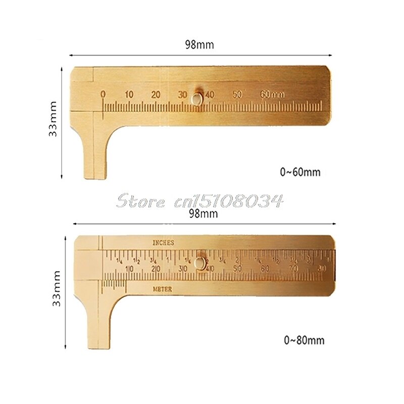 80mm Mini Brass Callipers Solid Vernier Gauge Measuring Tool (single scale/double scale) S08