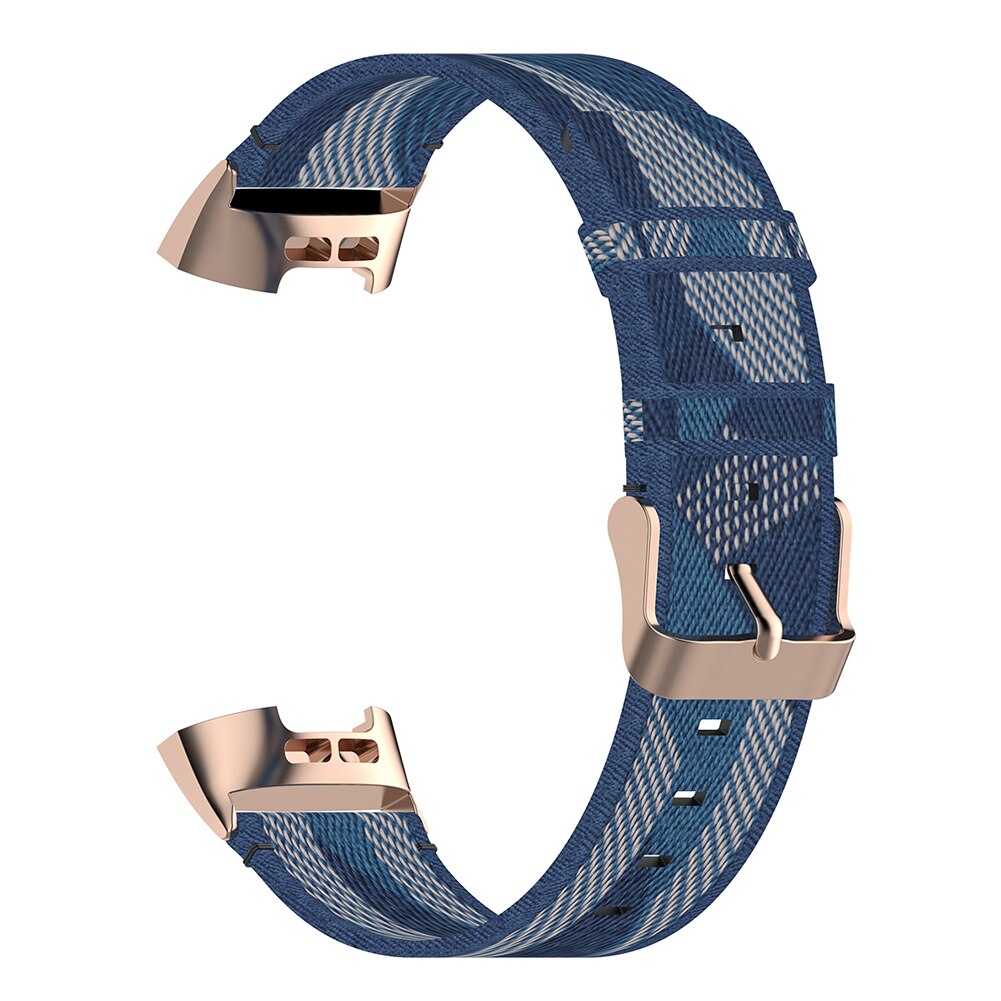 Udskiftning rem nylon moderigtigt urskive armbåndsur til fitbit charge 4 3 se fitness tracker armbånd: Blå