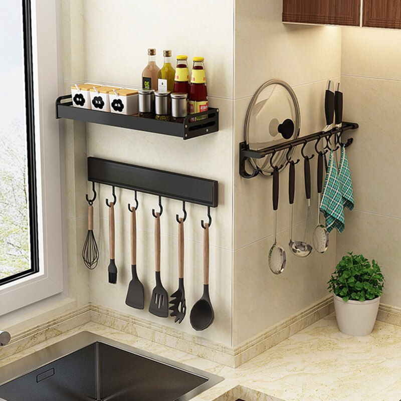 No-punching kitchen hook rack wall wall hangers wall hangers rack kitchen utensils rack spoon shovel storage rack