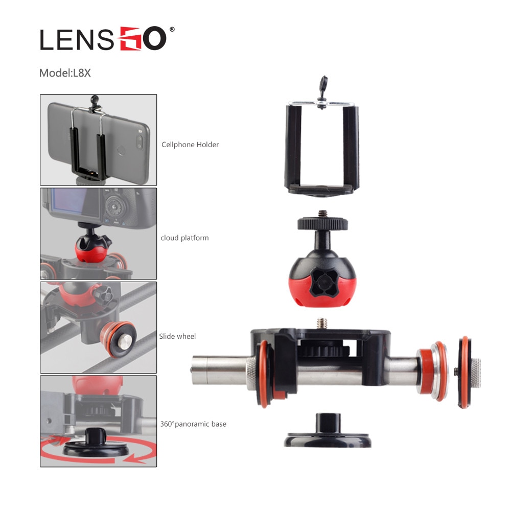 LENSGO L8X Afstandsbediening Camera Video Gemotoriseerde Elektrische Slider Motor Dolly Truck voor Nikon Canon DSLR DV Movie Vlogging Gear