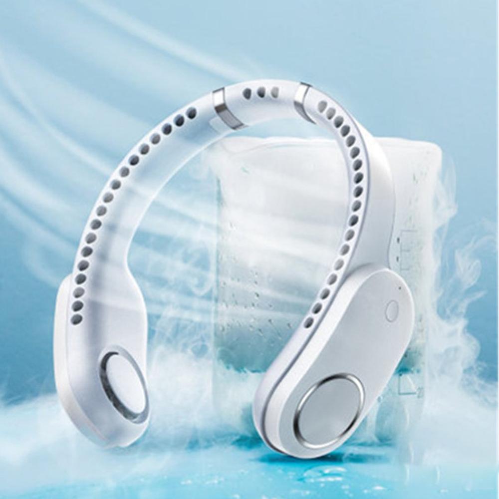 Air Cooling Neck Fan Portable Hanging Neck Fan Bladeless Ventilator Personal Air Conditioner Strong Wind Air Cooler USB Charging