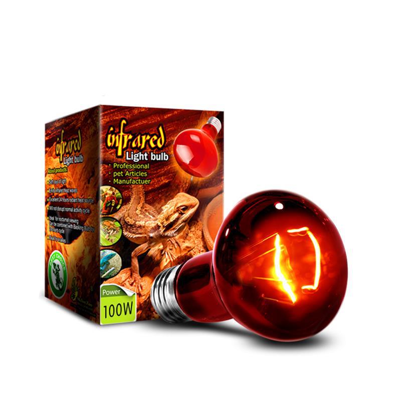 E27 Heat Light Bulb Sterlizer Lamp 25/60/100W Pet Infrared Heating Lamp Reptile Turtle Amphibians Lizards Temperature Control