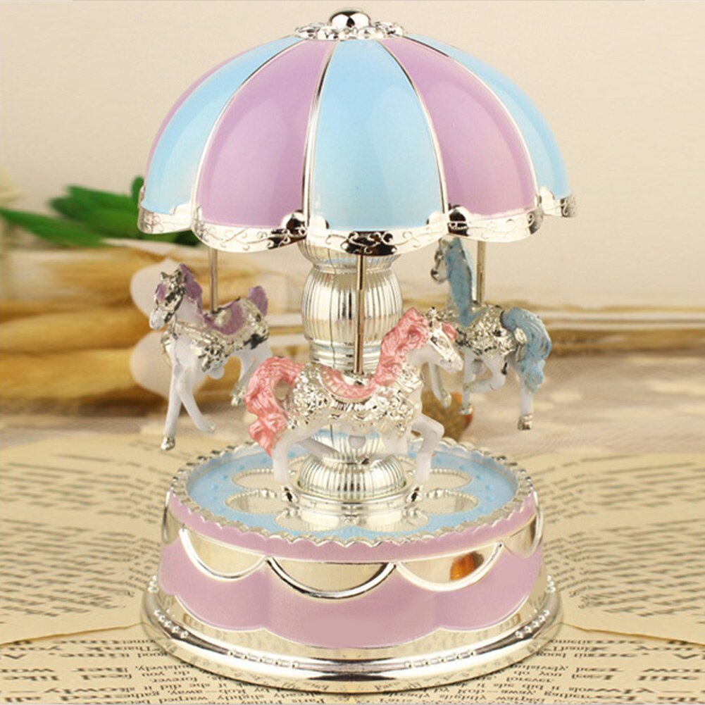 Wedding Game Sleeping Party Birthday LED Carousel Toy Music Box Romantic Battery Powered Home Decor Desktop Baby Room