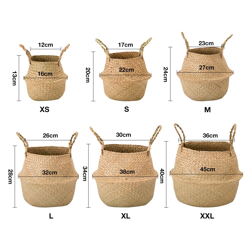 Wicker Storages Basket Flower Baskets Laundry Storage Decorative Basket Rattan Flower Pot Garden Planters Household Organizer