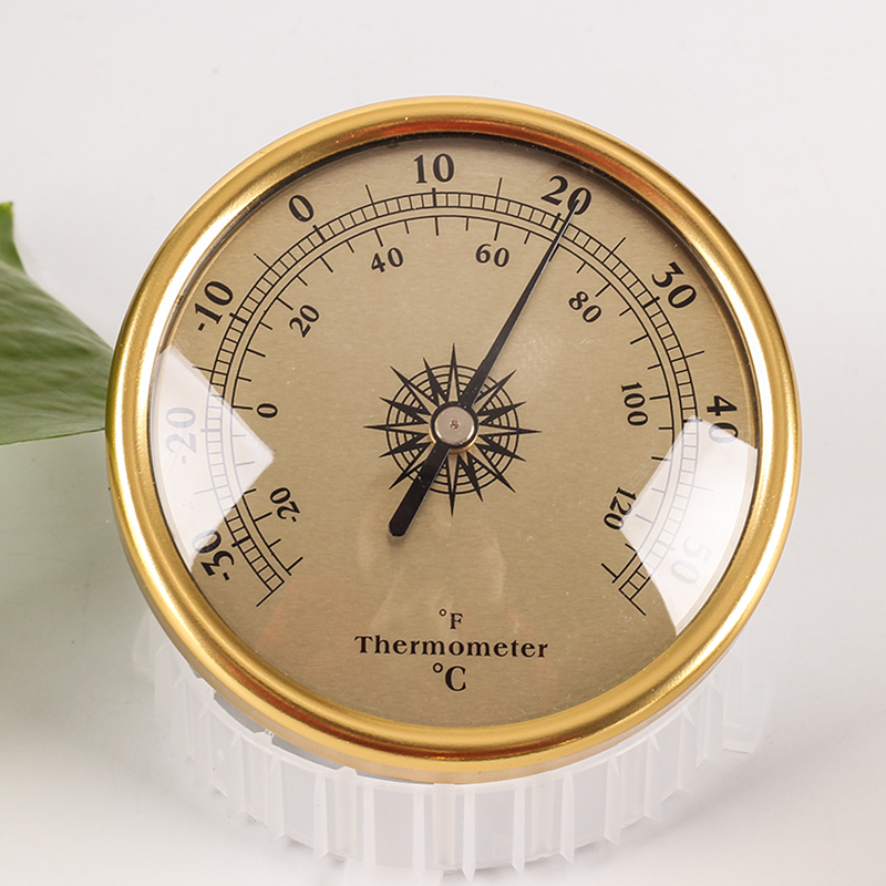 3-in-1 Barometer Hygrometer Thermometer One Set of 72mm Fishing Baromete Finish Dial Traditional Weather Station: Temperature golden