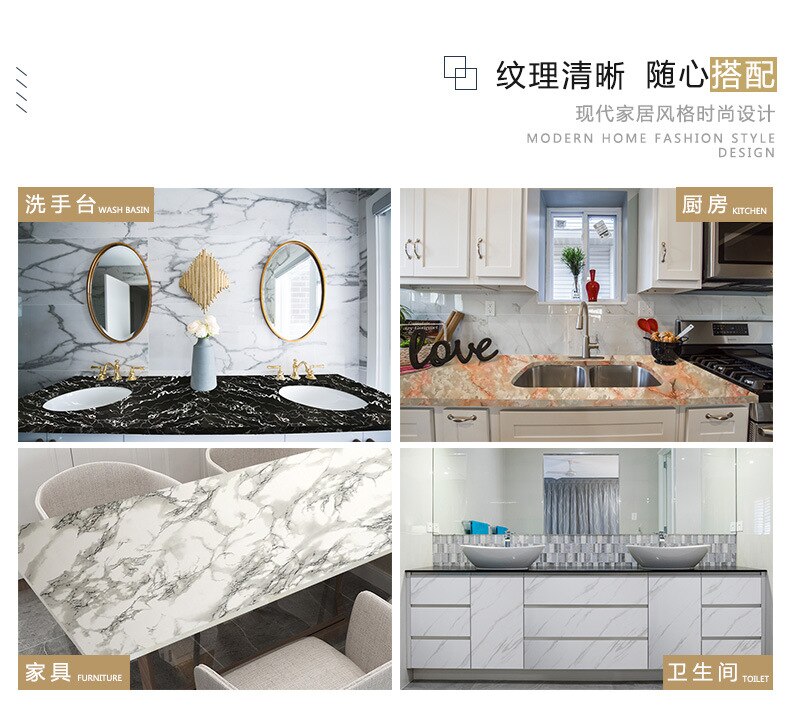Moderne woonkamer meubels bureaublad waterdicht marmer behang vinyl zelfklevend contactpapier effen kleur woondecoratie