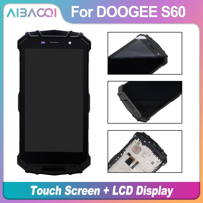 Aibaoqi Originele 5.2 Inch Touch Screen + 1920X1080 Lcd-scherm + Frame Assembly Vervanging Voor Doogee S60/S60 lite Telefoon