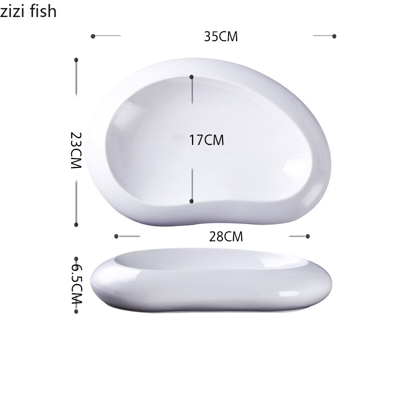 Ceramic Dinner Dish Pasta Plate Household Irregular Shaped Cutlery Steak Plates Hotel Restaurant Snack Dessert Dishes