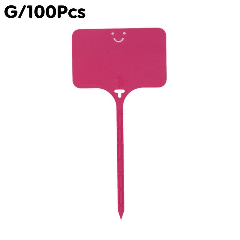 100PCS Garden Plastic Plant Labels T-Type Tags Waterproof Re-Usable Markers Record Plate Flower Vegetables Potted Sign Stakes: G