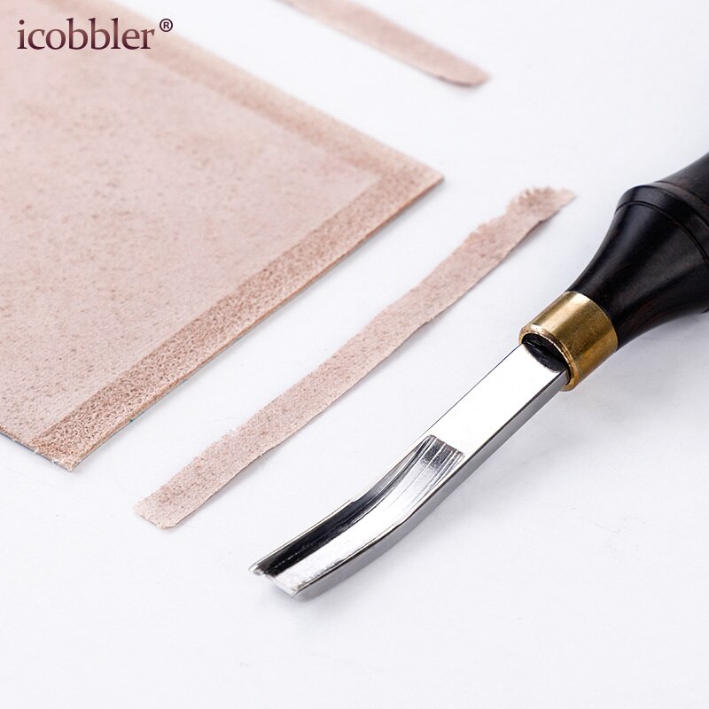 Leather Edge Beveler Skiving Tool, Wide Mouth Leathercraft Thinning Curved Angle Round Edge Shovel Craft Trimmer