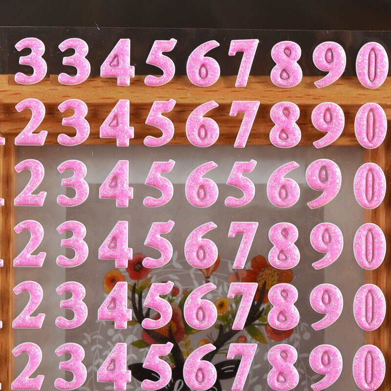 beautiful glitter shinning words aNumber alphabet letter scrapbooking sticker 12 designes mixed