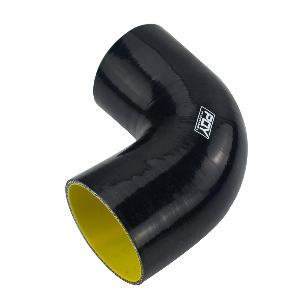 3 "76Mm 90 Graden Elleboog Siliconen Slang Turbo Intake Blauw &amp; Geel/Zwart &amp; Geel WX-SH9030-QY: Black